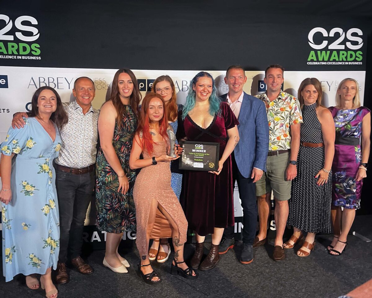 Members of the PentenAmio team receiving their Cyber and IT Business of the Year award